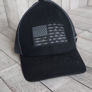 Columbia Black Mesh Cap with Fish Flag Design